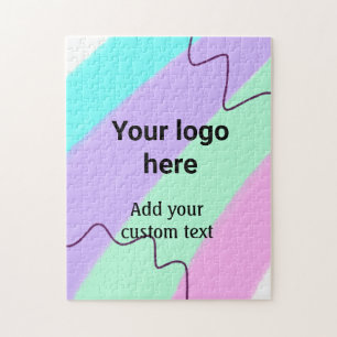 Simple pastel colour add your logo custom text th jigsaw puzzle