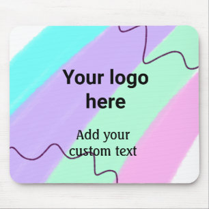 Simple pastel colour add your logo custom text th mouse pad