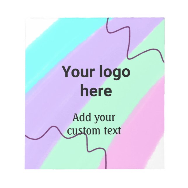 Simple pastel colour add your logo custom text  th notepad (Front)