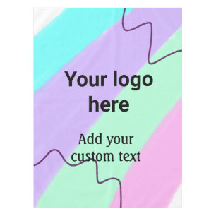 Simple pastel colour add your logo custom text th tablecloth
