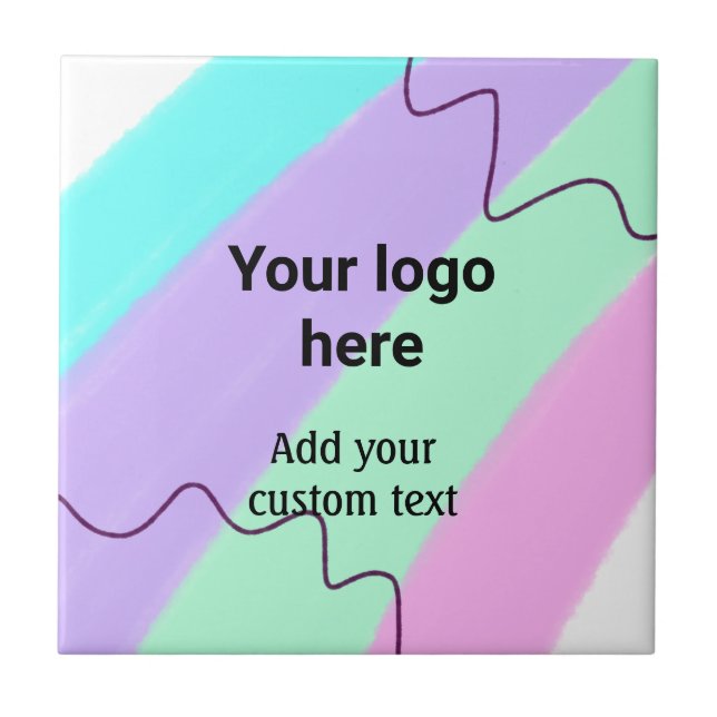 Simple pastel colour add your logo custom text  th tile (Front)