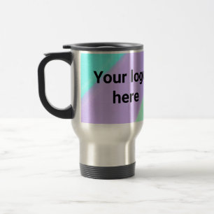 Simple pastel colour add your logo custom text  th travel mug