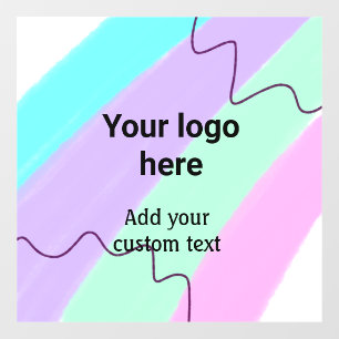 Simple pastel colour add your logo custom text th window cling