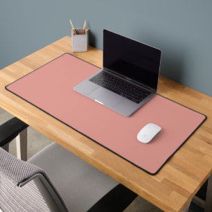 Simple pastel flamingo pink color desk mat