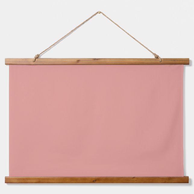 Simple pastel flamingo pink color hanging tapestry (Front)