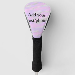 Simple pastel glitter colorful add your text photo golf head cover