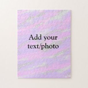 Simple pastel glitter colorful add your text photo jigsaw puzzle
