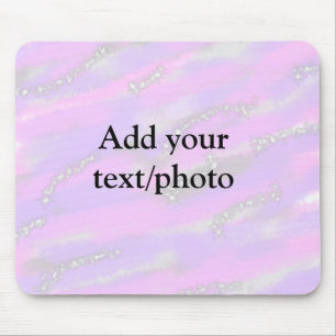 Simple pastel glitter colorful add your text photo mouse pad
