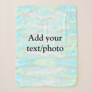 Simple pastel glitter colorful add your text photo sherpa blanket