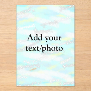 Simple pastel glitter colourful add your text phot acrylic invitations