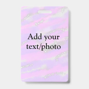 Simple pastel glitter colourful add your text phot badge