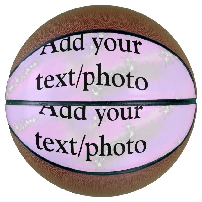 Simple pastel glitter colourful add your text phot basketball (Front)