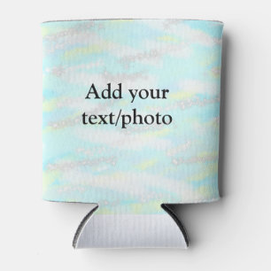 Simple pastel glitter colourful add your text phot can cooler