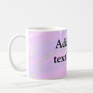 Simple pastel glitter colourful add your text phot coffee mug