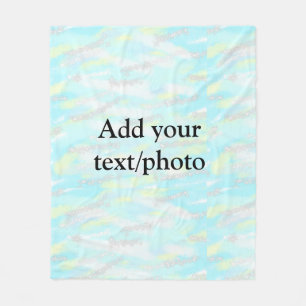 Simple pastel glitter colourful add your text phot fleece blanket