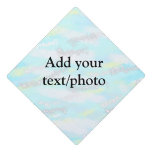 Simple pastel glitter colourful add your text phot graduation cap topper