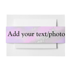Simple pastel glitter colourful add your text phot invitation belly band