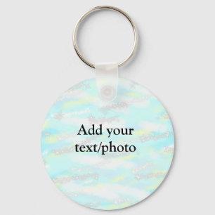 Simple pastel glitter colourful add your text phot keychain
