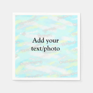 Simple pastel glitter colourful add your text phot napkin
