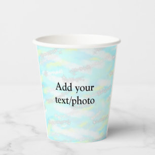 Simple pastel glitter colourful add your text phot paper cups