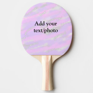 Simple pastel glitter colourful add your text phot ping pong paddle