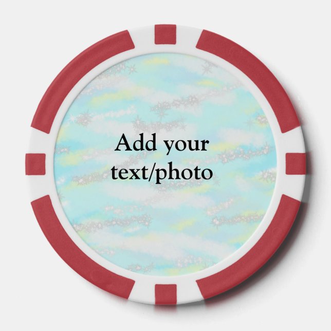 Simple pastel glitter colourful add your text phot poker chips (Front)