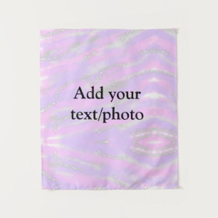 Simple pastel glitter colourful add your text phot tapestry