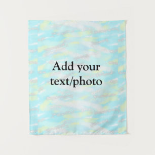 Simple pastel glitter colourful add your text phot tapestry