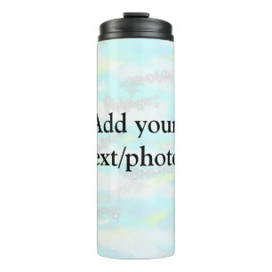 Simple pastel glitter colourful add your text phot thermal tumbler