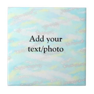 Simple pastel glitter colourful add your text phot tile