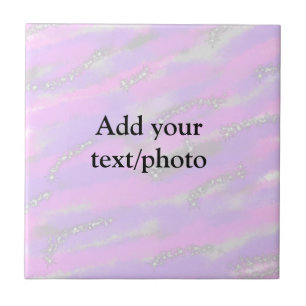 Simple pastel glitter colourful add your text phot tile