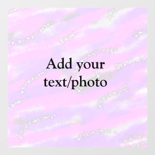 Simple pastel glitter colourful add your text phot window cling