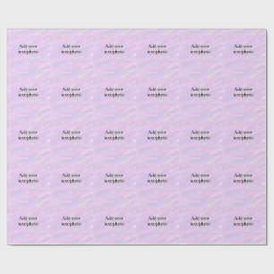 Simple pastel glitter colourful add your text phot wrapping paper