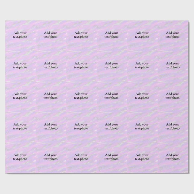 Simple pastel glitter colourful add your text phot wrapping paper (Flat)