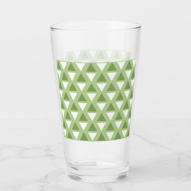 Simple pastel green geometric pattern glass (Front)