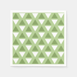 Simple pastel green geometric pattern napkin