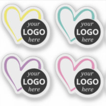 Simple Pastel Heart Shaped Logo Picture Template