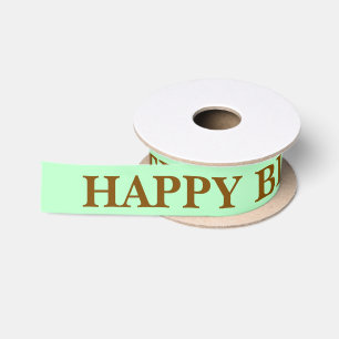 Simple Pastel Mint Green Birthday Wish Satin Ribbon