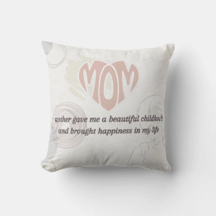 Simple Pastel Quotes For Mom Throw Pillow