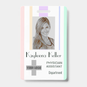 Simple Pastel Stripes Lines Logo Barcode Template Badge