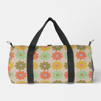 Simple Pastel Vintage Flower Pattern Duffle Bag