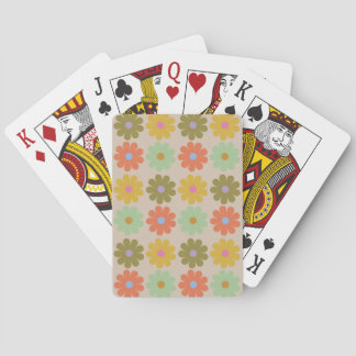 Simple Pastel Vintage Flower Pattern Playing Cards