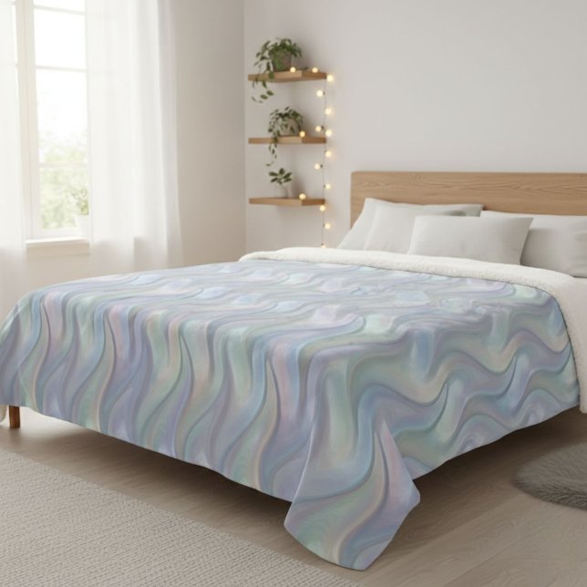Simple Pastel Waves Modern Blanket - For Her  (Creator Uploaded)