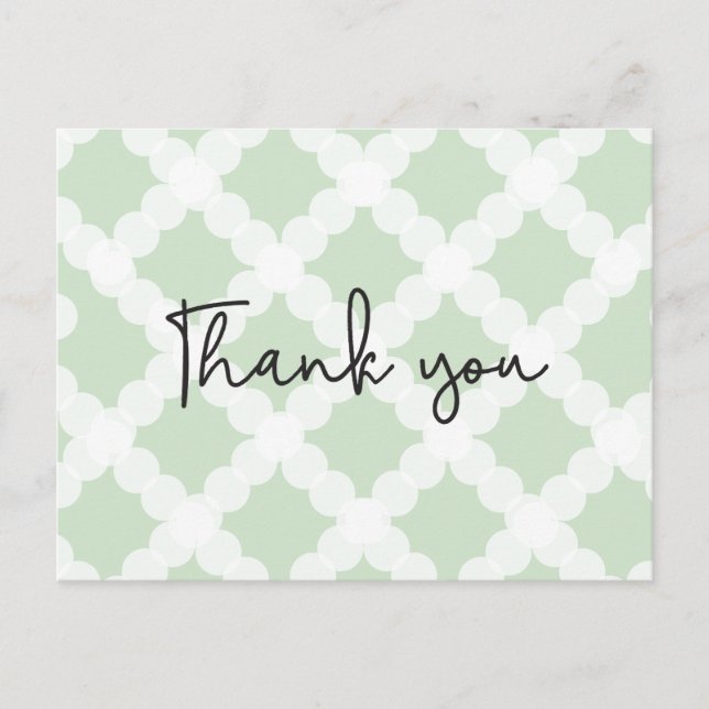 Simple pattern Baby shower thank you Green Postcard (Front)