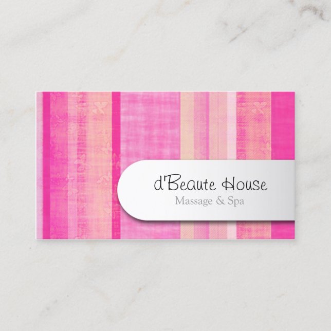 Simple Pattern Business Card Butterfly Stripes (Front)
