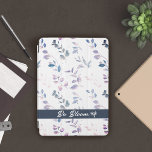 Simple pattern leaves iPad Smart Cover<br><div class="desc">Elegant vintage green leaves pattern-grey purple on a white background. Please customize all the available options as you wish.</div>