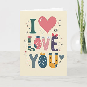 Simple Patterned Sock Love Card