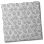 Simple Paw Print Pattern Tile<br><div class="desc">Cute White Grey Animal Paw Prints Pattern. This cute little animal print is great for pet lovers everywhere or even for a veterinarian office, dog groomer, or a dog wash. Features a light grey background and darker grey paw prints in a scattered pattern.</div>