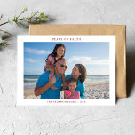 Simple Peace On Earth Christmas Family Beach Photo Holiday Card<br><div class="desc">Share the warmth of the season with a "Peace on Earth" family beach photo holiday card. This elegant,  minimalist design highlights your favourite family moments by the beach,  paired with a peaceful Christmas message. Perfect for a modern and simple holiday greeting,  featuring horizontal photo inserts for a personal touch.</div>