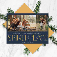 Simple Peace Photo Navy Gold